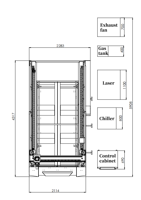 China Industrial Metal Aluminum 1kw 2kw Sheet Metal Fiber Laser Cutting Machine