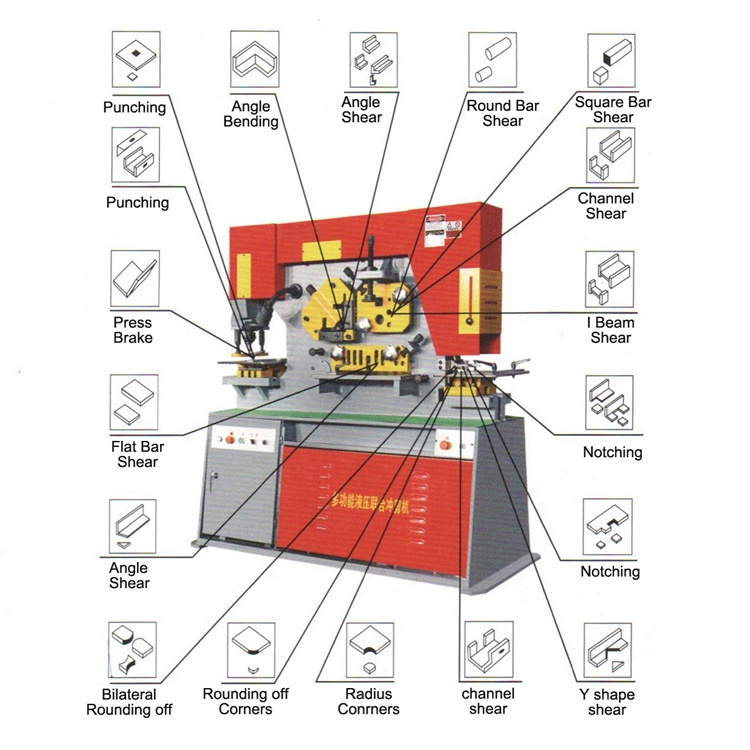 Q35y Hydraulic Ironworker Combined Drilling Machine Punching And Shearing Machine